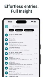 Medical and surgical logbook screenshot