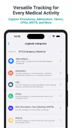 Medical and surgical logbook screenshot