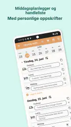 Middagsplanlegger Handleliste screenshot