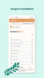 Middagsplanlegger Handleliste screenshot