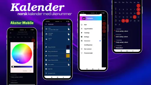 Norsk Kalender med Ukenummer screenshot