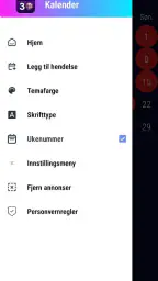 Norsk Kalender med Ukenummer screenshot