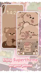 Pink Cute Hippo Tastatur screenshot