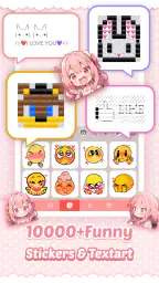 Pink Cute Hippo Tastatur screenshot
