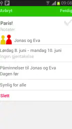 PlenoFamilie: felles kalender screenshot