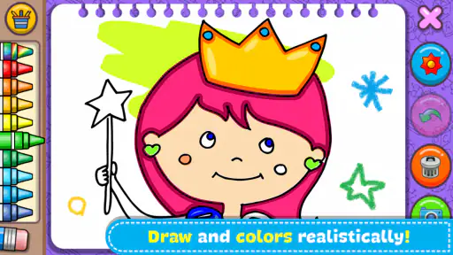 Prinsesse farve bog og spil screenshot