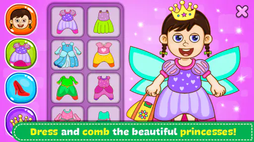 Prinsesse farve bog og spil screenshot