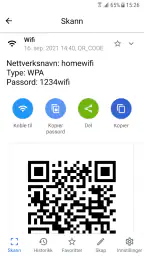 QR-kode skanner screenshot