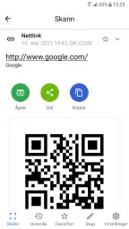 QR-kode skanner screenshot