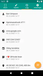 QR- og strekkodeskanner screenshot