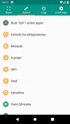 QR- og strekkodeskanner screenshot