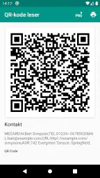 QR- og strekkodeskanner screenshot