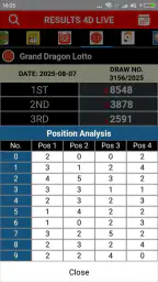 Result 4D Live History 4D screenshot
