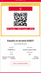 RFEF Tickets screenshot