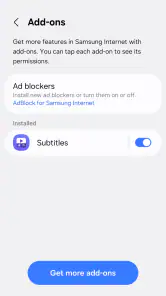 Samsung Internet Browser screenshot