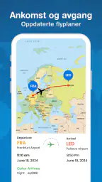 Sporing av flyreiser i sanntid screenshot