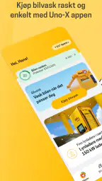 Uno-X bilvask og ladekart screenshot
