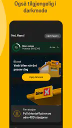 Uno-X bilvask og ladekart screenshot