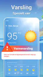 Værmelding og direkte radar screenshot