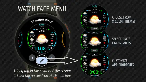 Weather watch face W5.5 screenshot