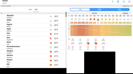 WeatherJapan Japan's weather f screenshot