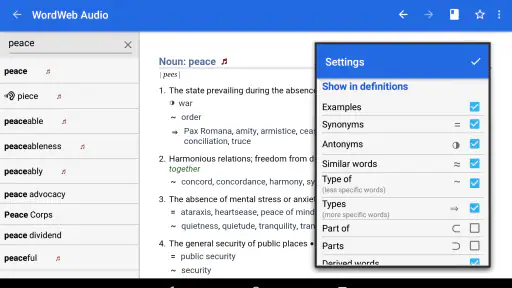 WordWeb Audio Dictionary screenshot