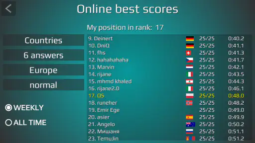World Map Quiz screenshot