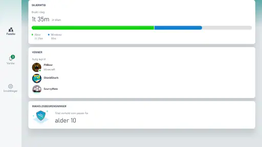 Xbox Family Settings screenshot