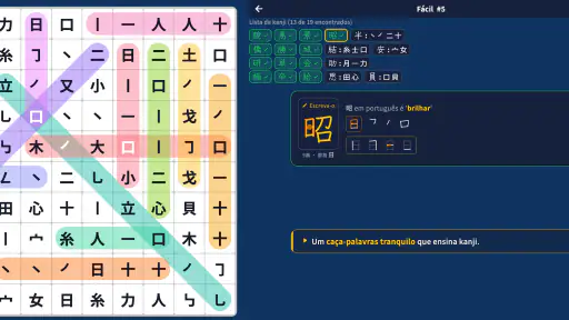 Kanji: Caça-Palavras Japonês screenshot