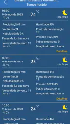 Previsão meteorológica screenshot