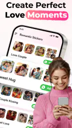 Romantic Stickers Kiss Sticker screenshot