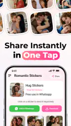 Romantic Stickers Kiss Sticker screenshot