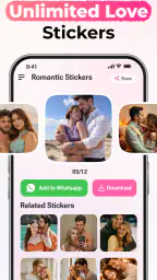 Romantic Stickers Kiss Sticker screenshot