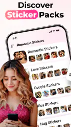 Romantic Stickers Kiss Sticker screenshot
