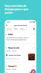 Wanderlog Organizador viagens screenshot