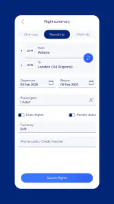 Aegean Airlines screenshot