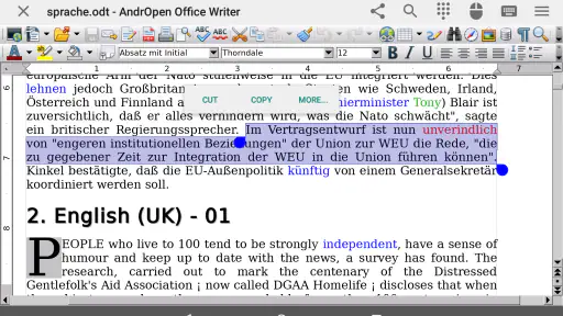 AndrOpen Office screenshot