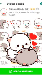 Animated Mochi Cat Stickers screenshot