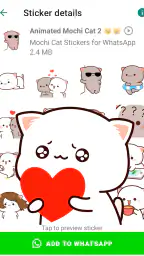 Animated Mochi Cat Stickers screenshot