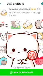 Animated Mochi Cat Stickers screenshot