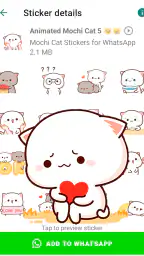 Animated Mochi Cat Stickers screenshot