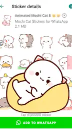 Animated Mochi Cat Stickers screenshot