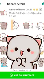 Animated Mochi Cat Stickers screenshot