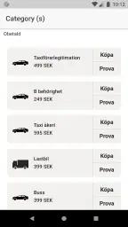 A,B,C,D,taxi & taxiåkeri teori screenshot