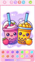 Boba Tea Coloring Games Kids screenshot
