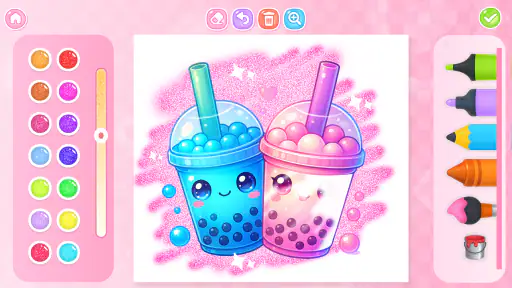 Boba Tea Coloring Games Kids screenshot