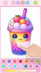 Boba Tea Coloring Games Kids screenshot
