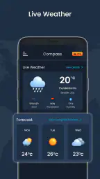 Digital kompass och väder screenshot