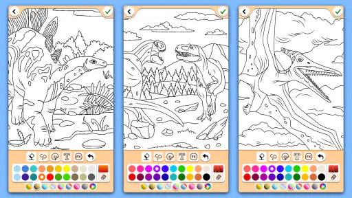 Dinosaurie färg spel screenshot