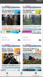 E-tidning Corren screenshot